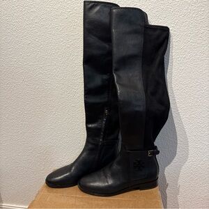 Tory Burch Wyatt Over The Knee Black Boots Women Tiene Zíper, Size 6/M